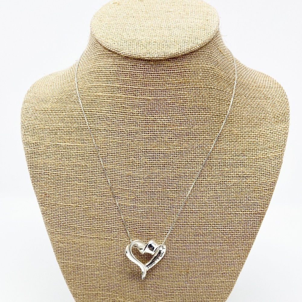 Sterling Silver XOXO I Love You Heart Pendant